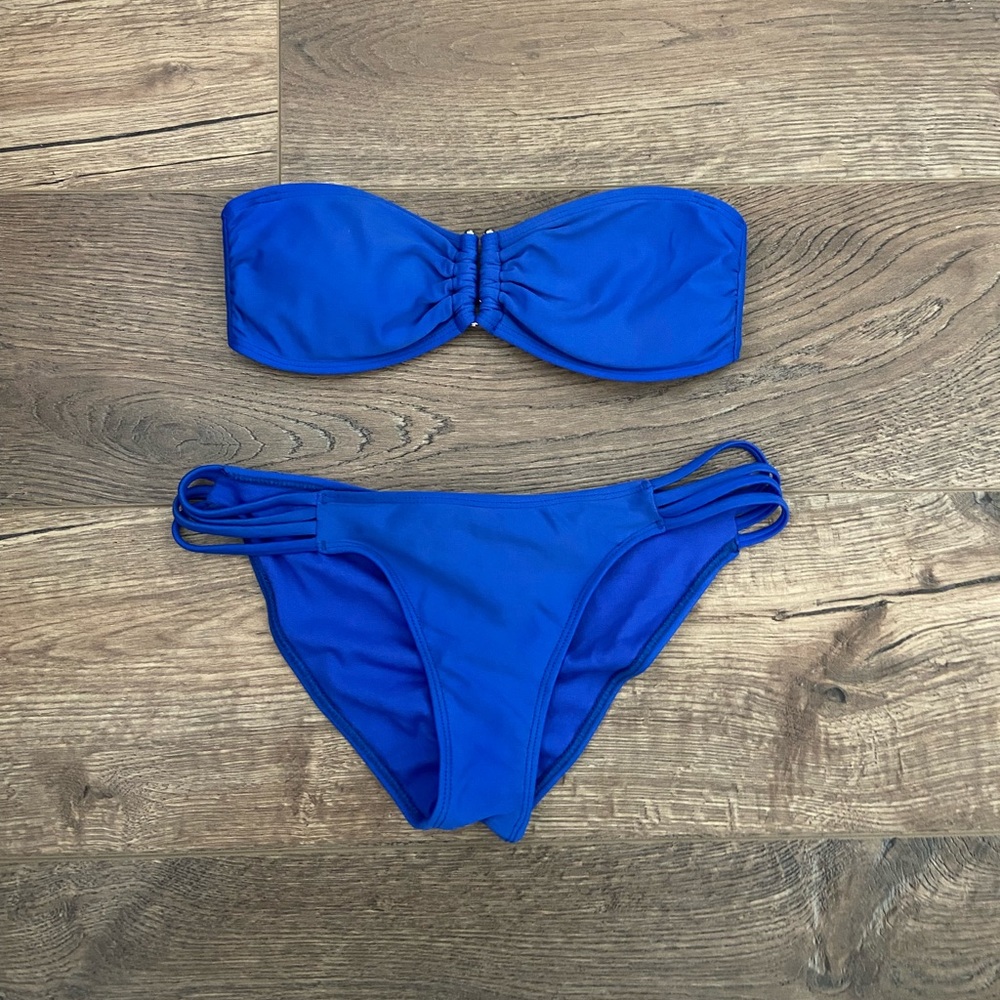 Royal blue bikini w/ bandeau top